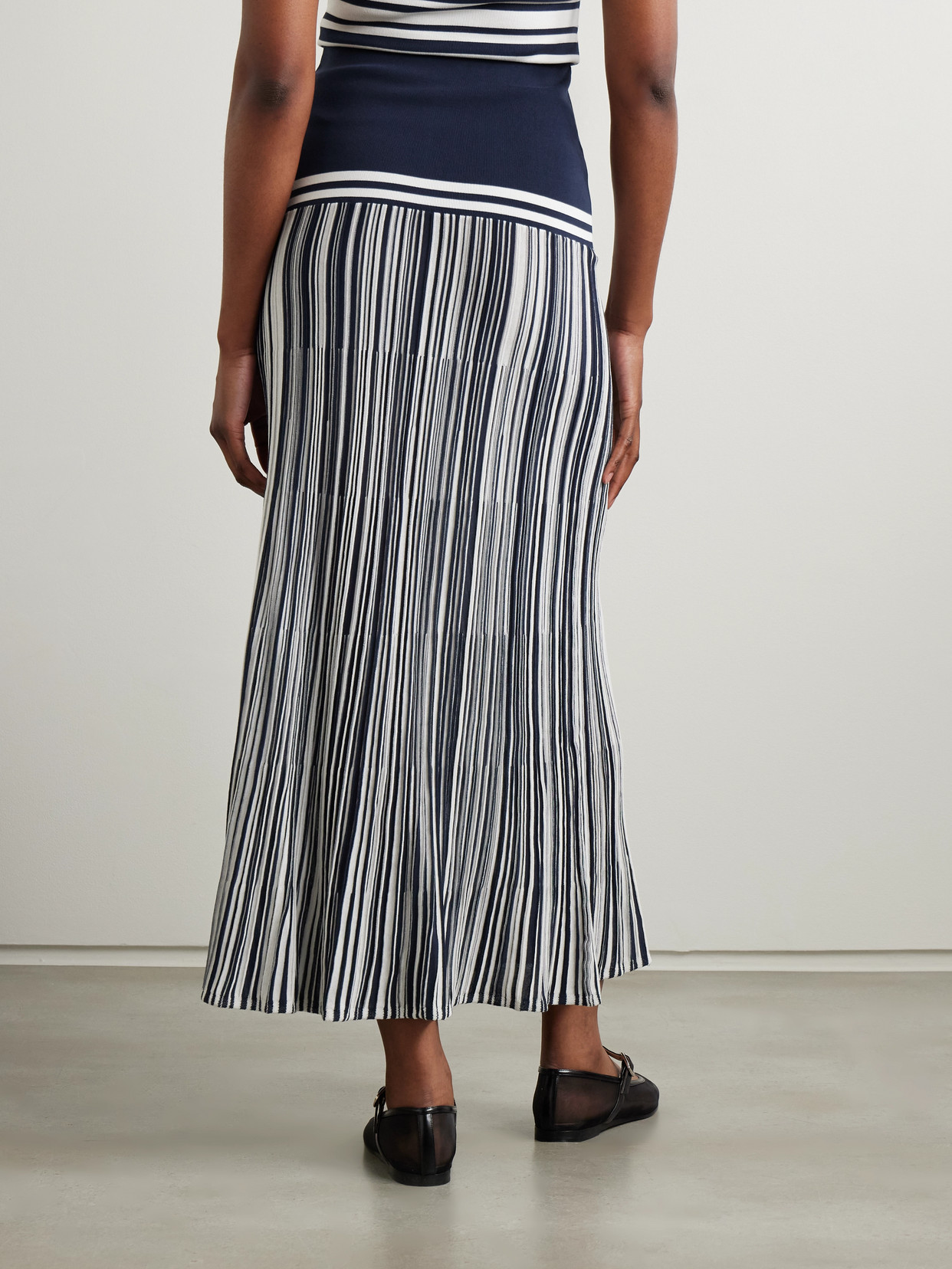Citara Striped Knitted Cotton-Blend Maxi