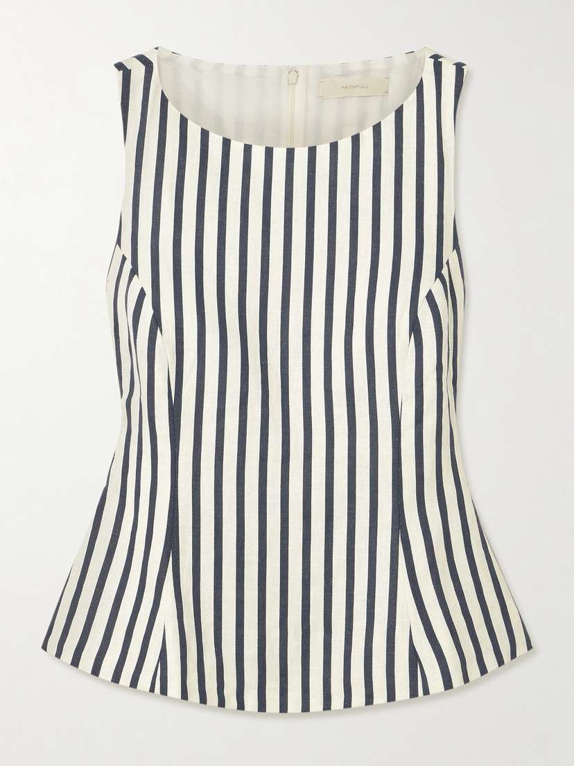 Faithfull Ana Striped Linen Top