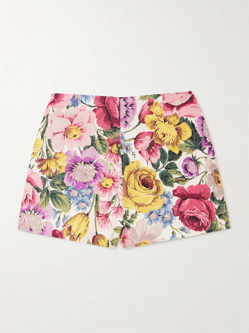 Faithfull Lila Floral-print Linen Shorts