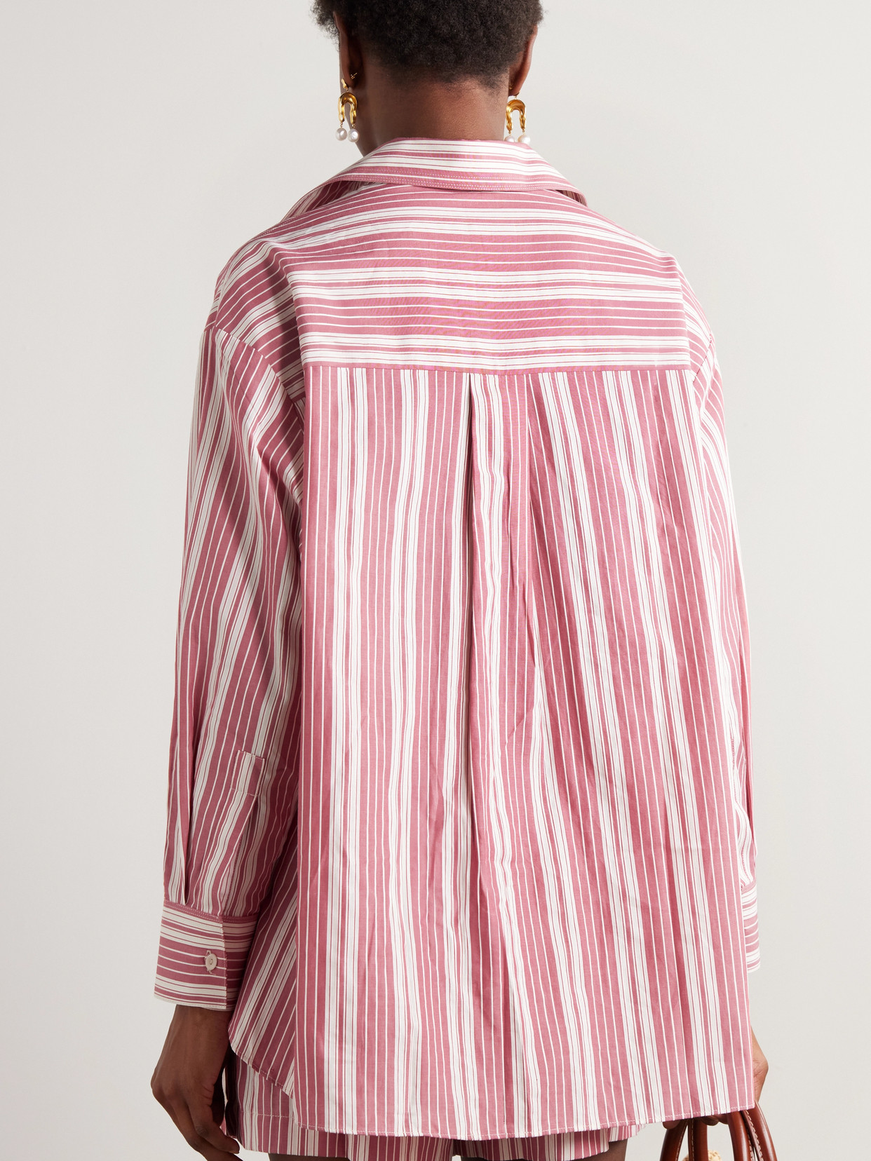 Faithfull Capri Striped Cotton Shirt In Pink