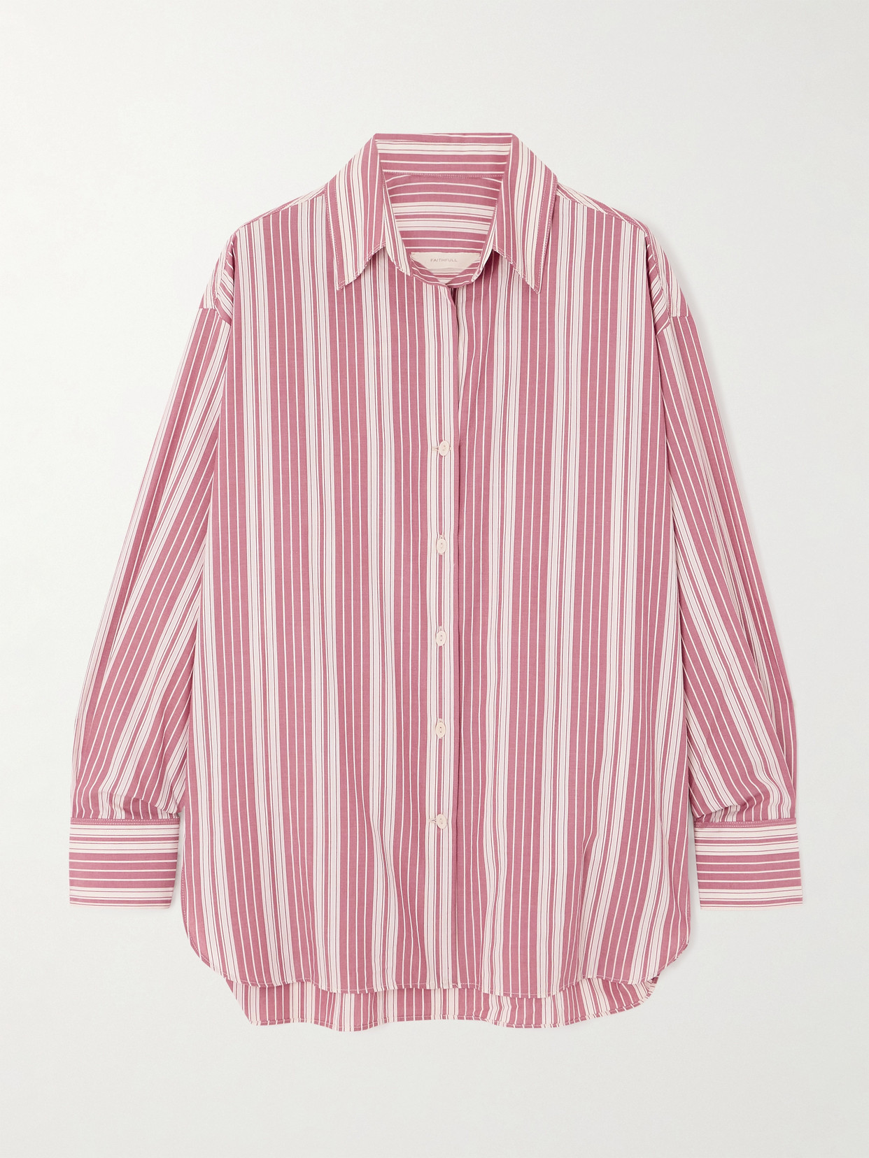 Faithfull Capri Striped Cotton Shirt In Pink