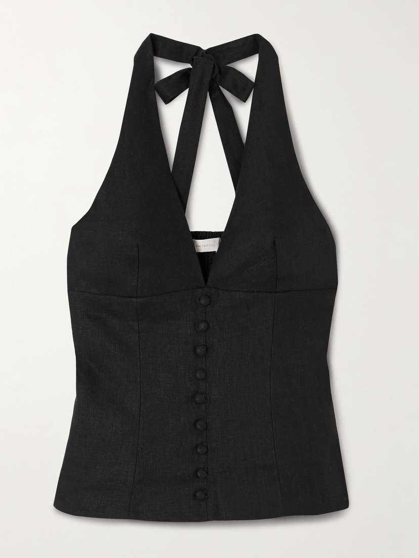 Faithfull Marie Linen Halterneck Top
