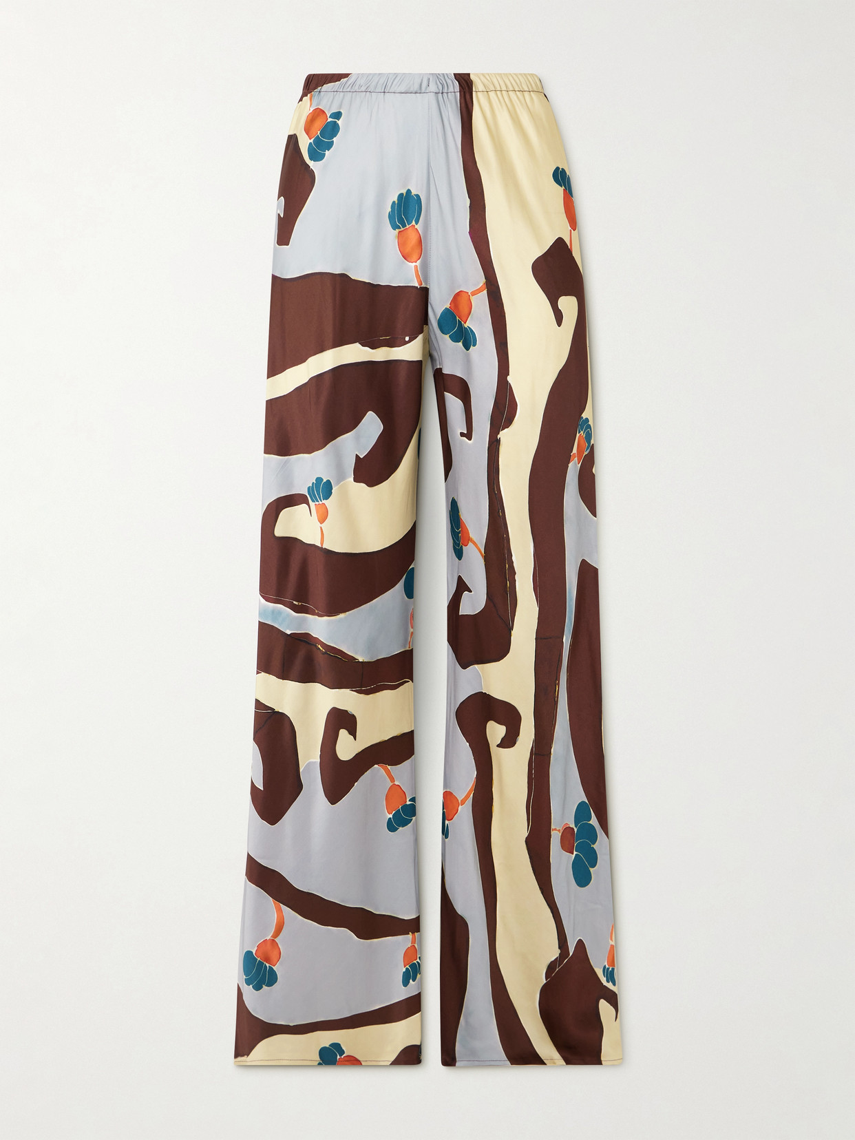 Faithfull Karys Printed Satin Wide-leg Trousers