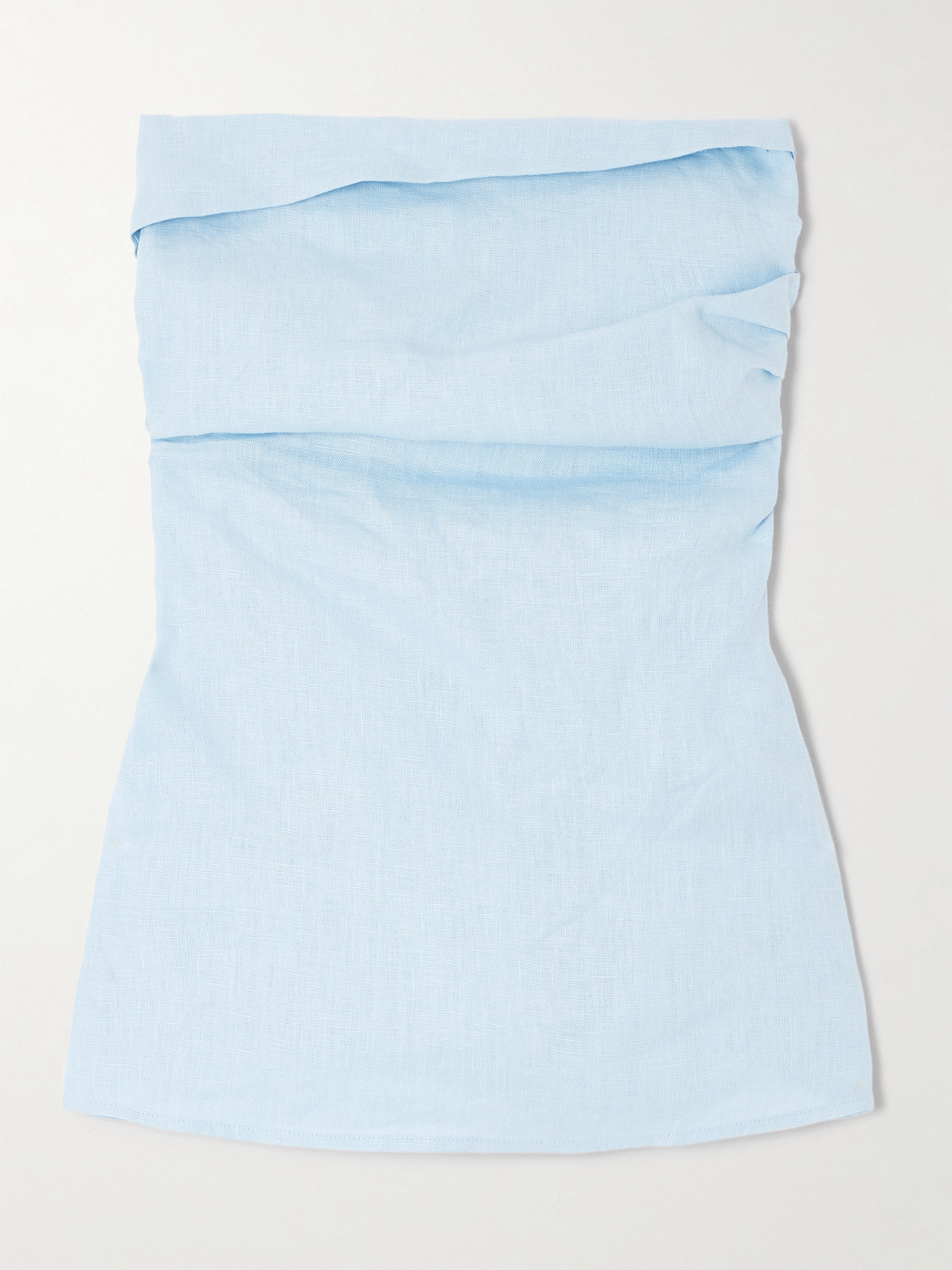 Faithfull Boe Strapless Gathered Shirred Linen Tunic