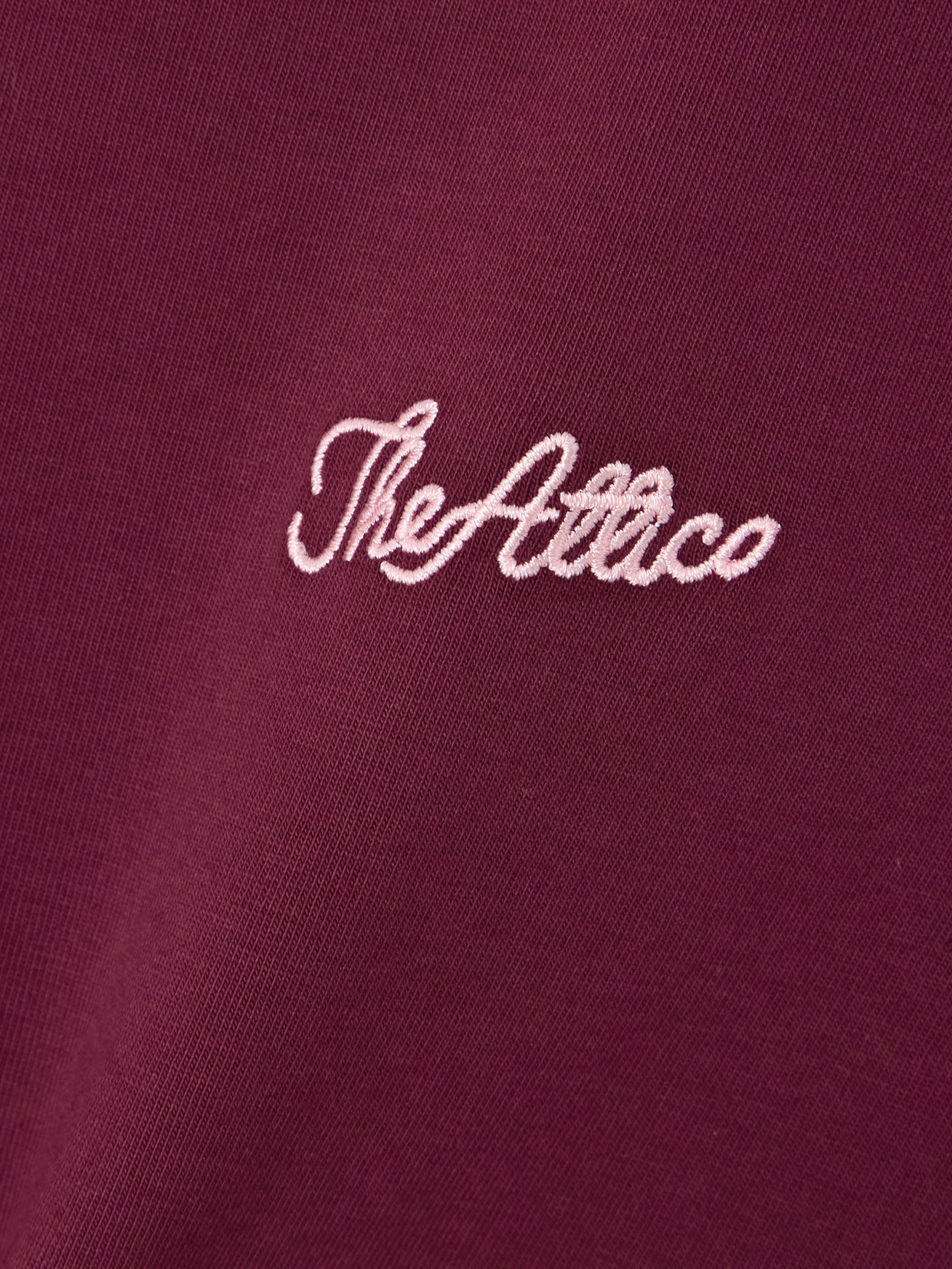 Attico Bordeauc Cotton T-shirt With Embroidered Logo In Burgundy