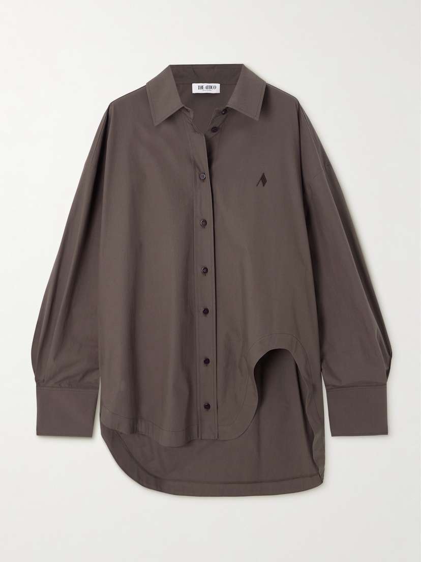 The Attico Oversized Embroidered Cotton-poplin Shirt