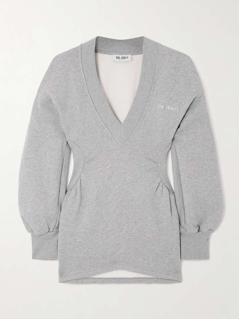 The Attico Appliquéd Cotton-jersey Mini Dress