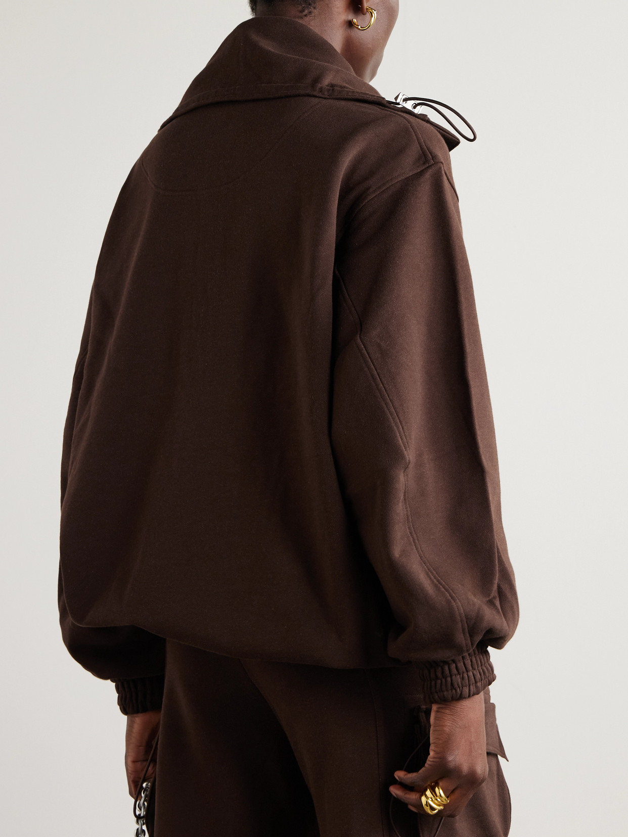 Attico Oversized Embroidered Cotton-jersey Sweatshirt