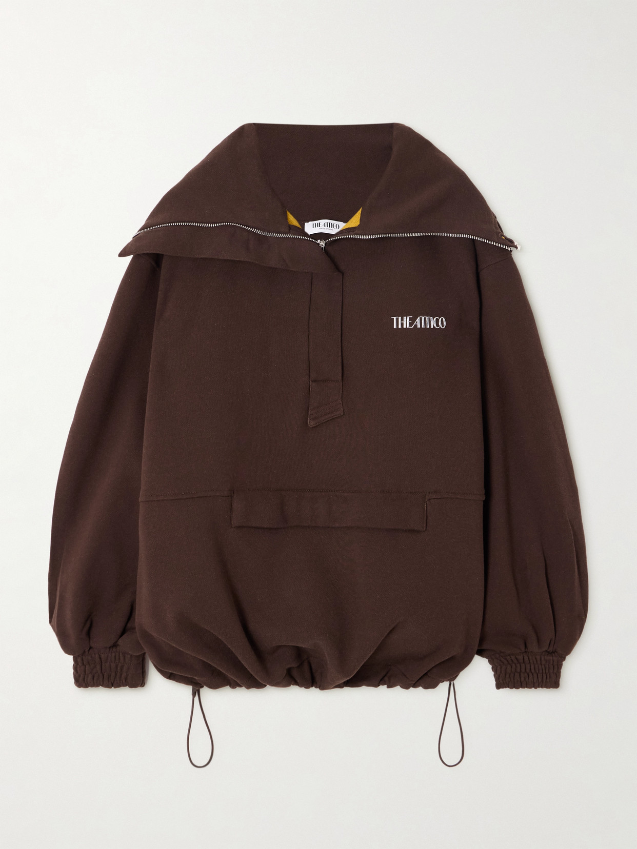 Attico Oversized Embroidered Cotton-jersey Sweatshirt