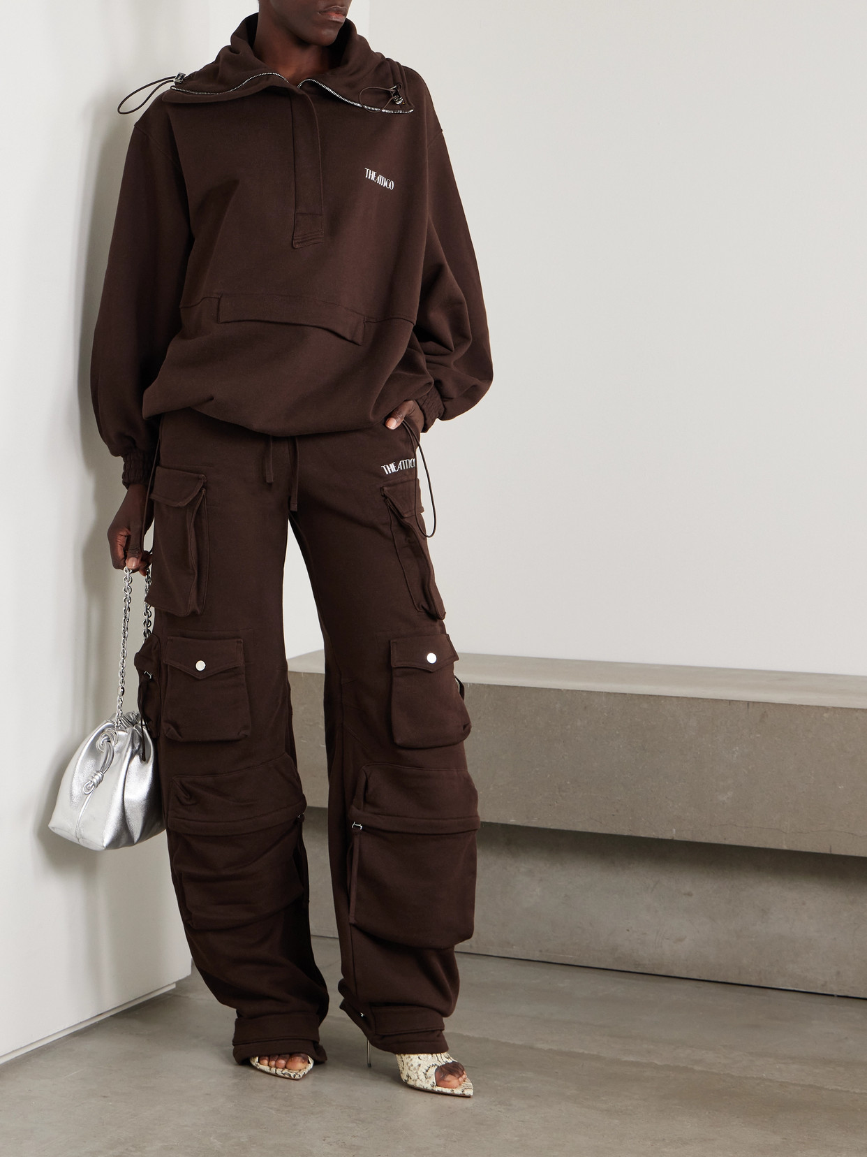 Attico Oversized Embroidered Cotton-jersey Sweatshirt