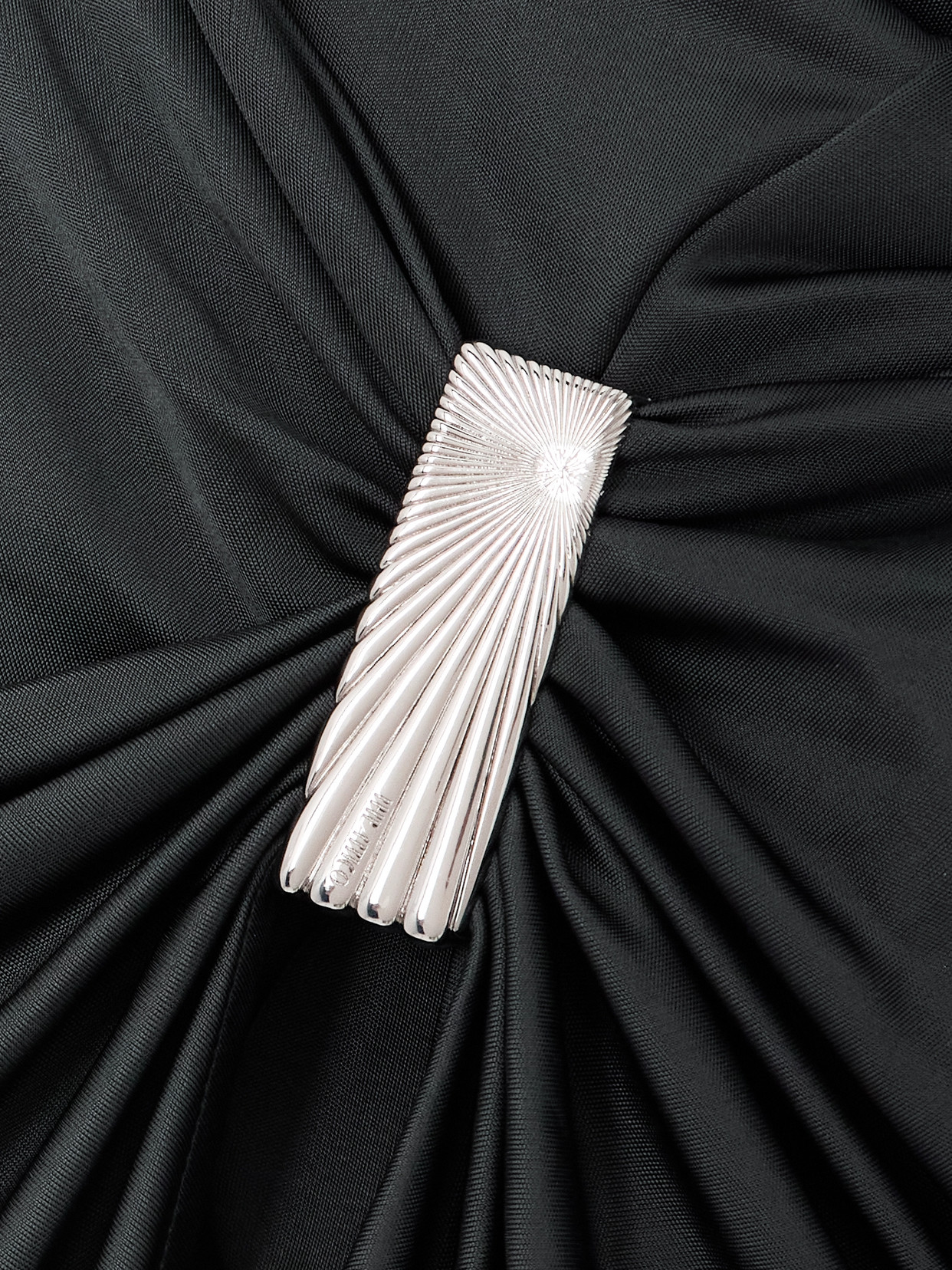 Attico Dark Grey Mini Dress In Black