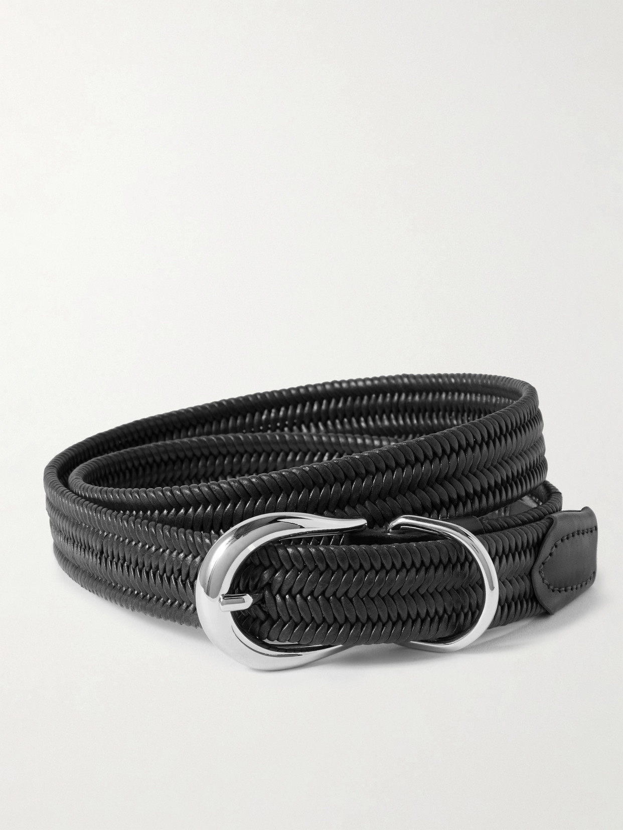 Dehanche Hollyhock Braided Leather Belt In Black