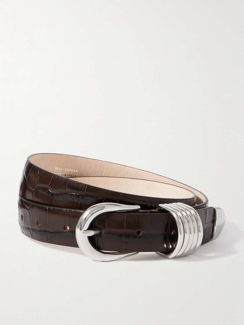 Déhanche Hollyhock Croc-effect Leather Belt
