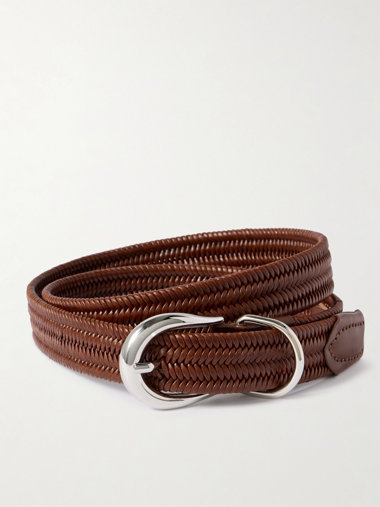 Dehanche Hollyhock Braided Leather Belt In Brown