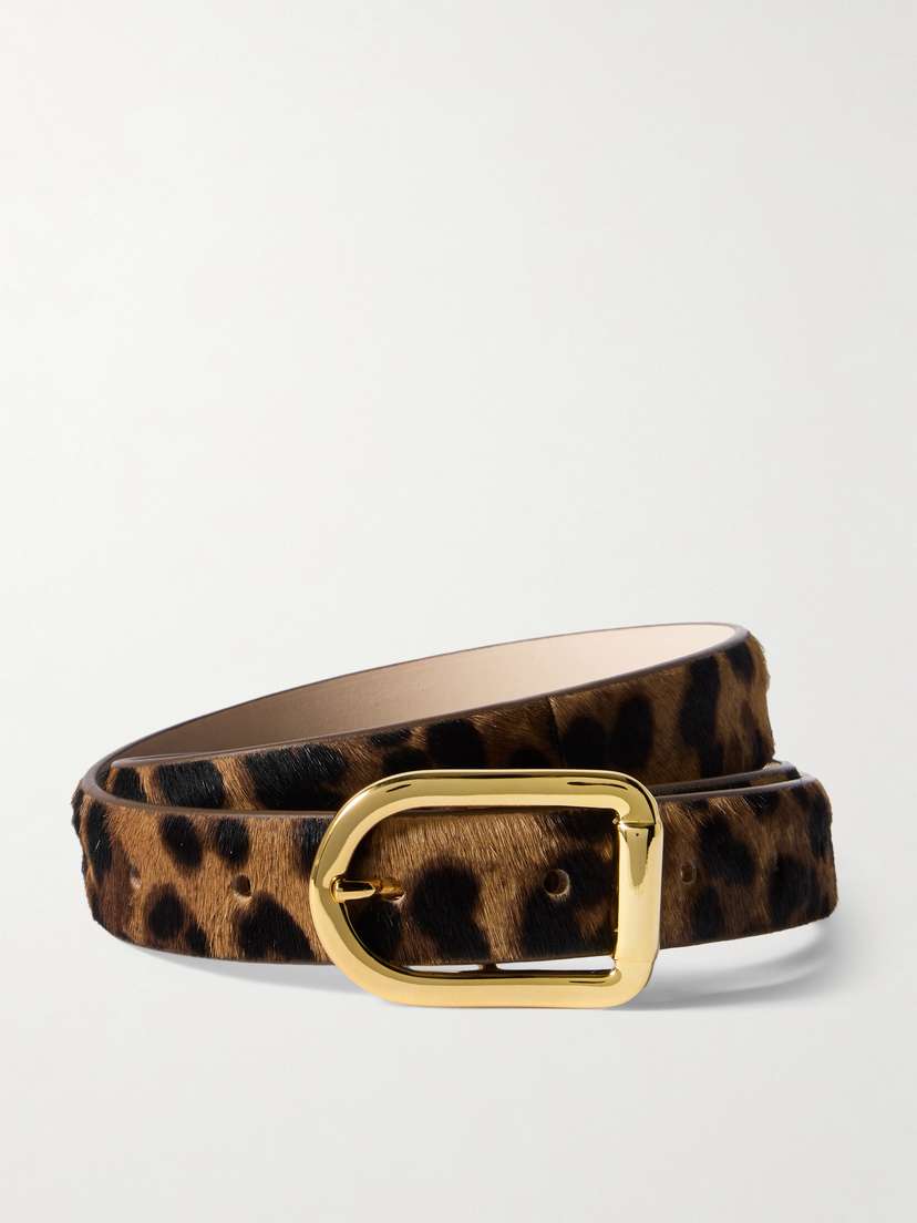 Déhanche Mija Leopard-print Calf Hair Belt