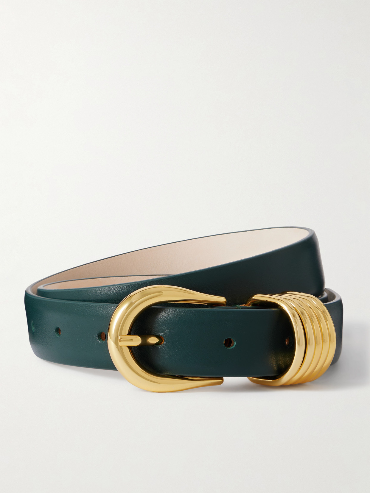Dehanche Hollyhock Leather Belt In Green