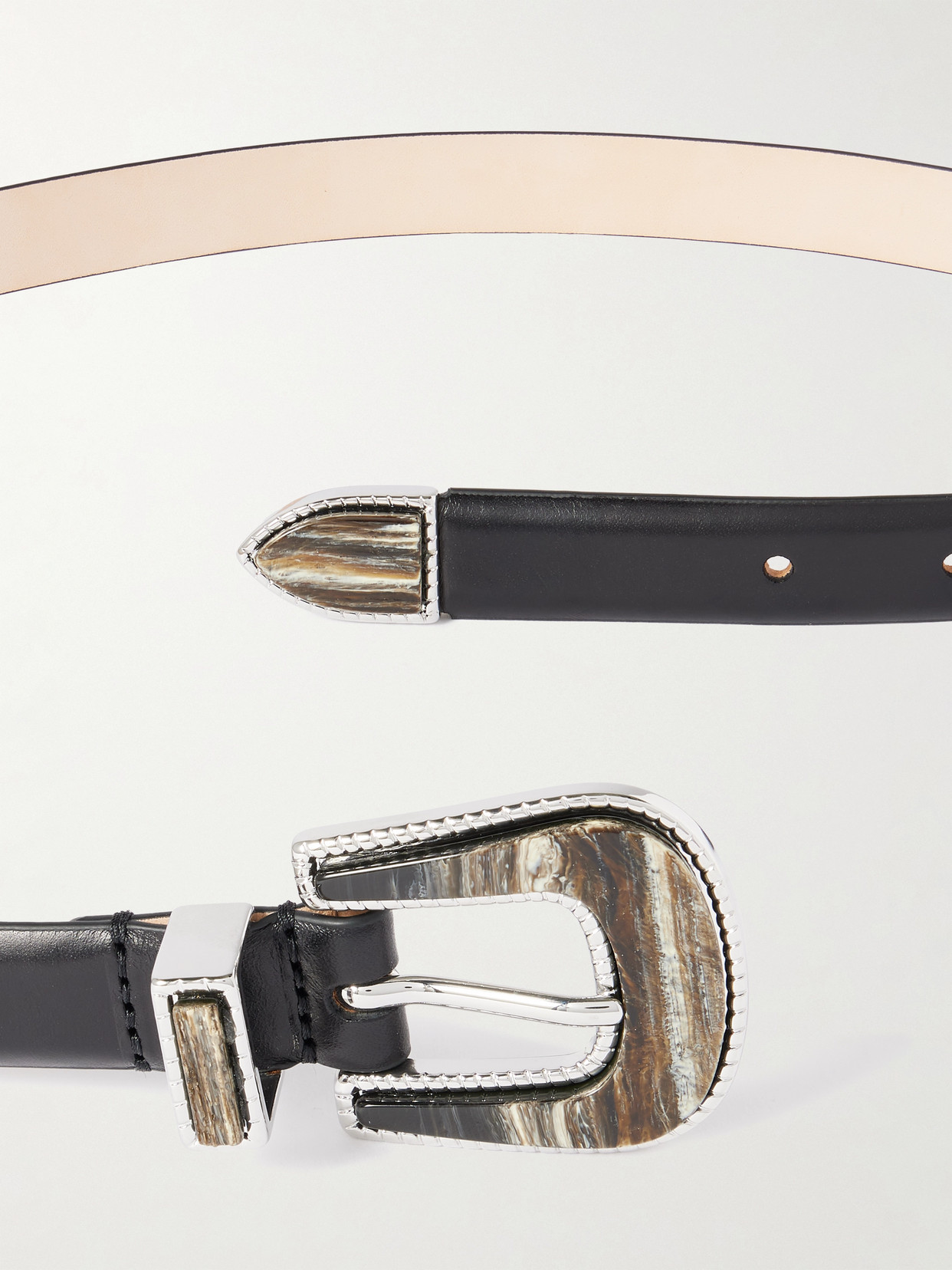 Dehanche Travertine Embellished Leather Belt