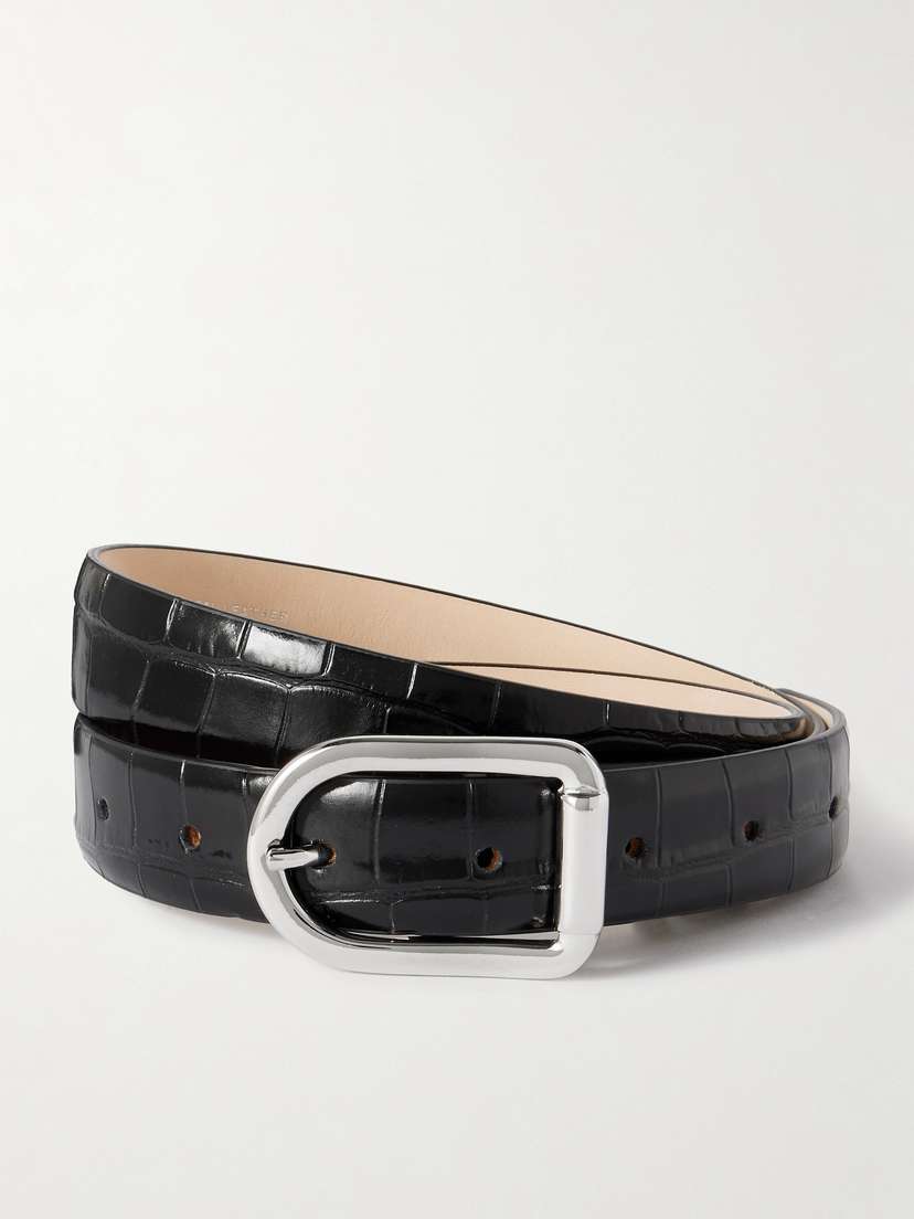 Déhanche Mija Croc-effect Leather Belt