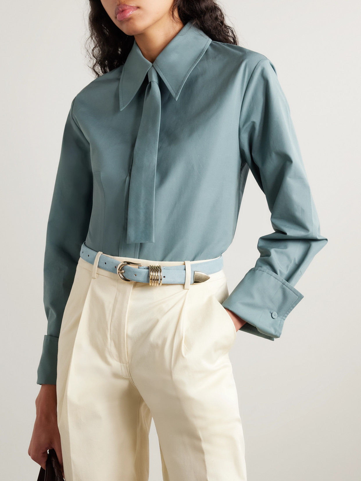 Dehanche Hollyhock Suede Belt In Blue