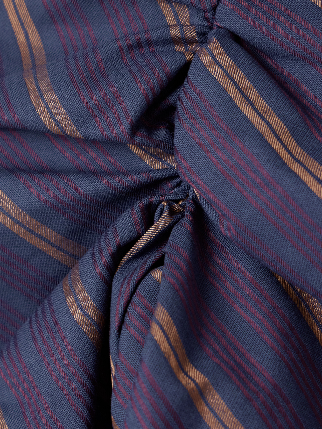 Vivienne Westwood Panther Gathered Striped Cotton-blend Twill Mini Skirt In Purple