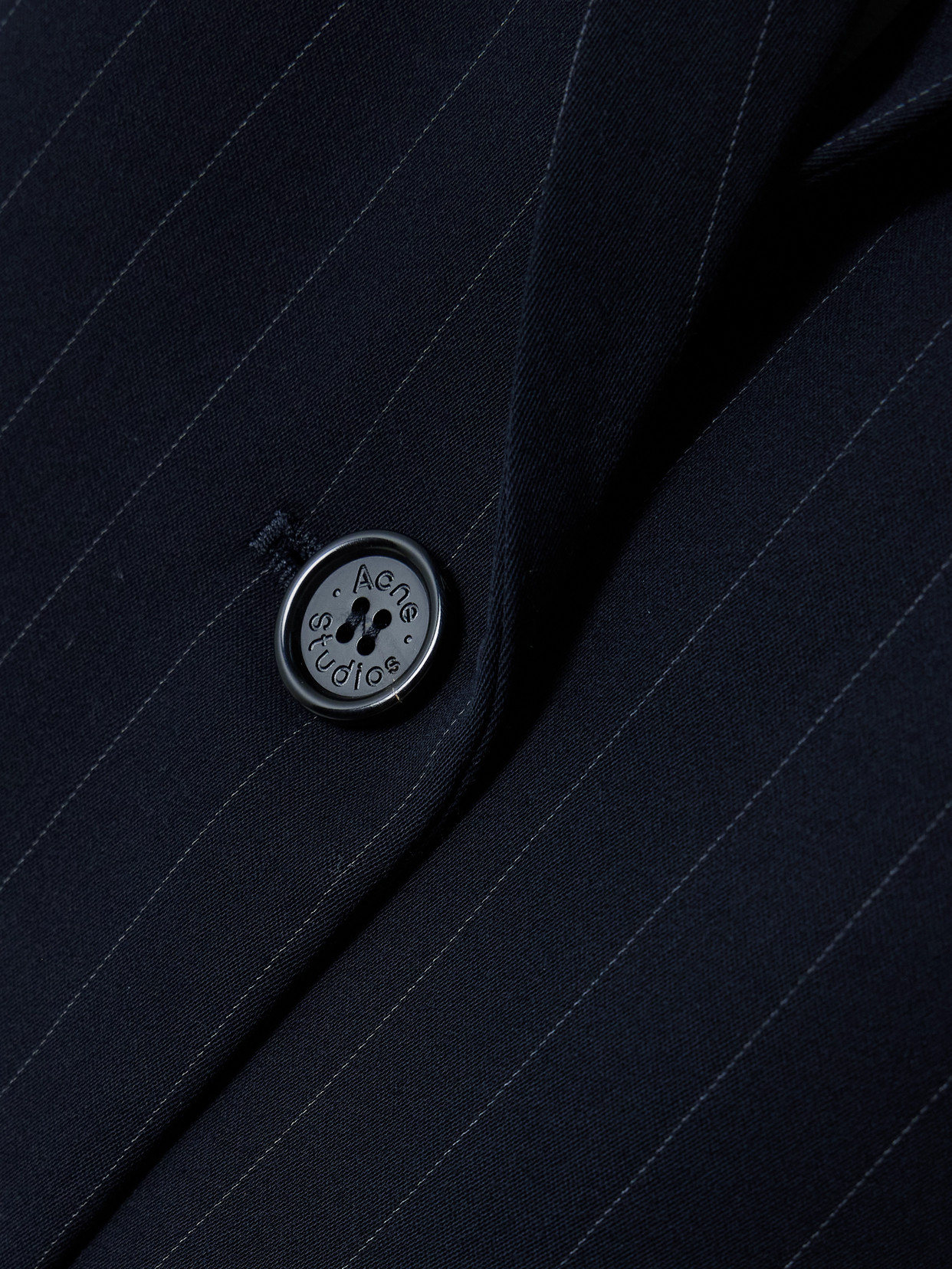 Acne Studios Pinstripe Single-breasted Blazer In Blue