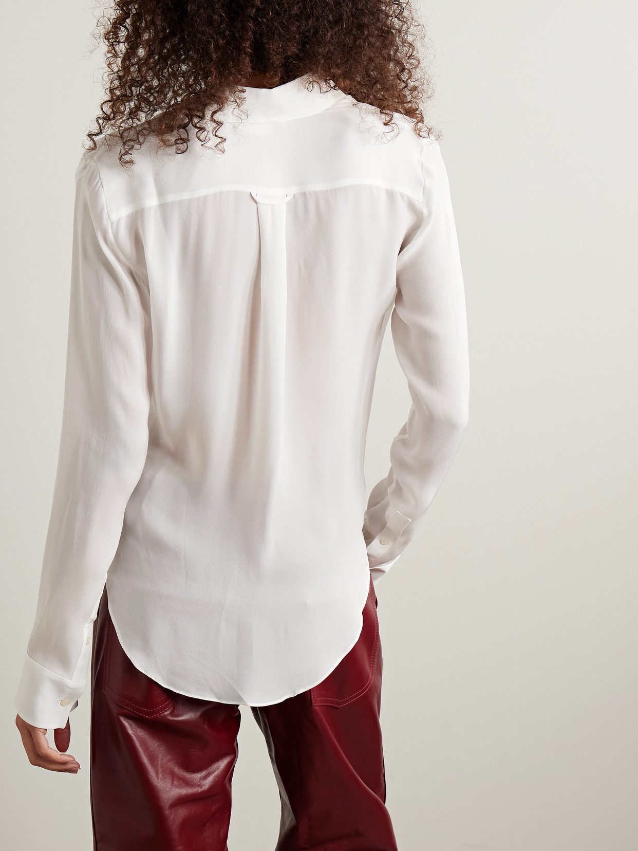 Acne Studios Draped Silk-georgette Blouse In White