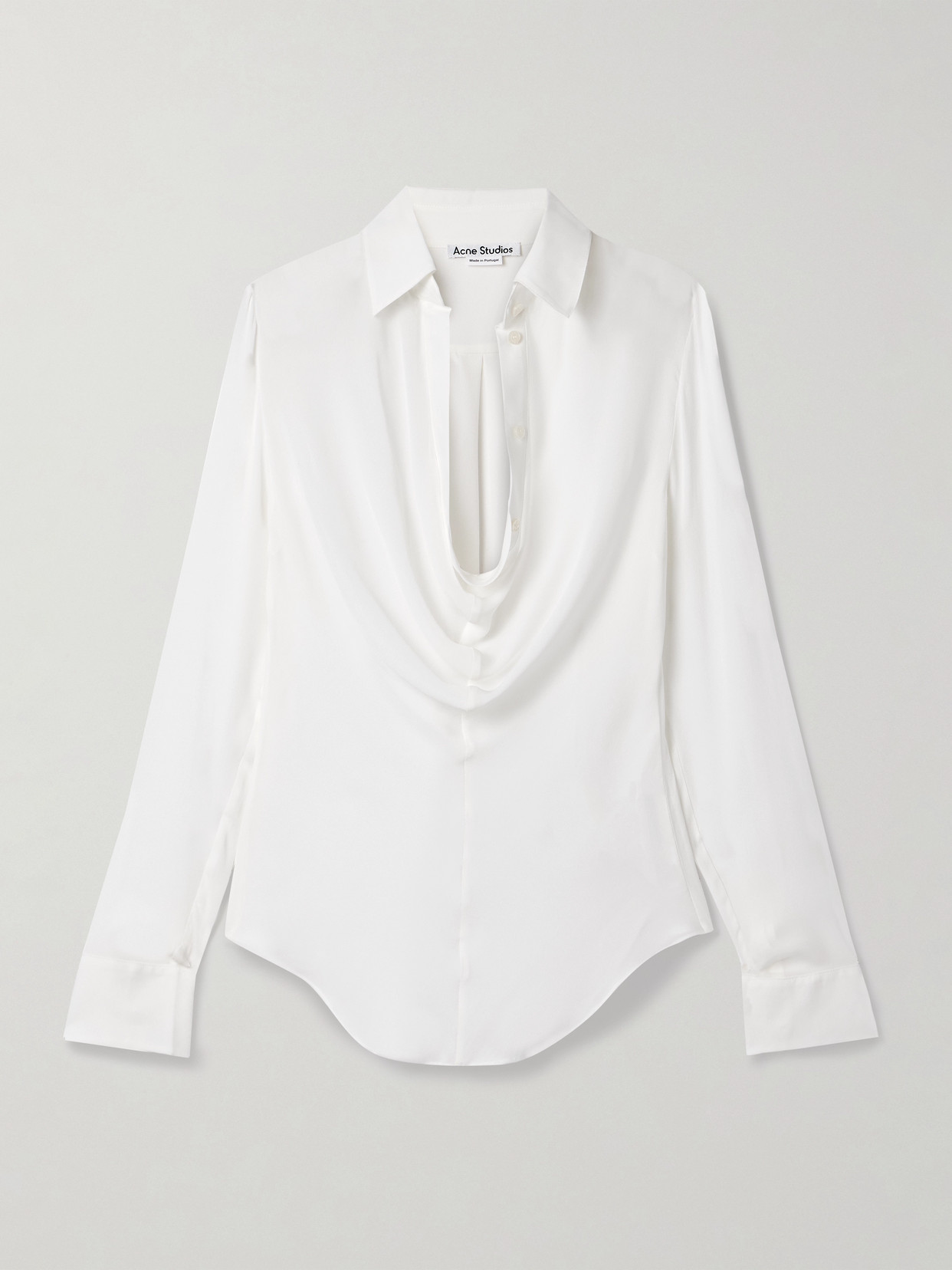 Acne Studios Draped Silk-georgette Blouse In White