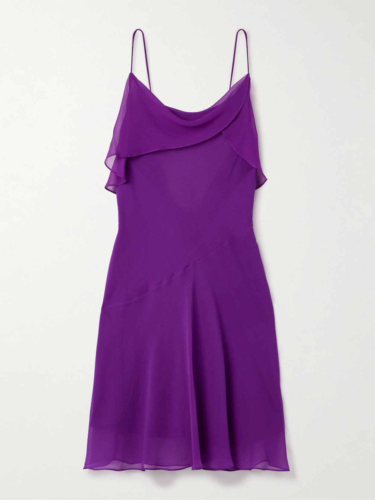 Acne Studios Draped Silk-georgette Mini Dress In Purple