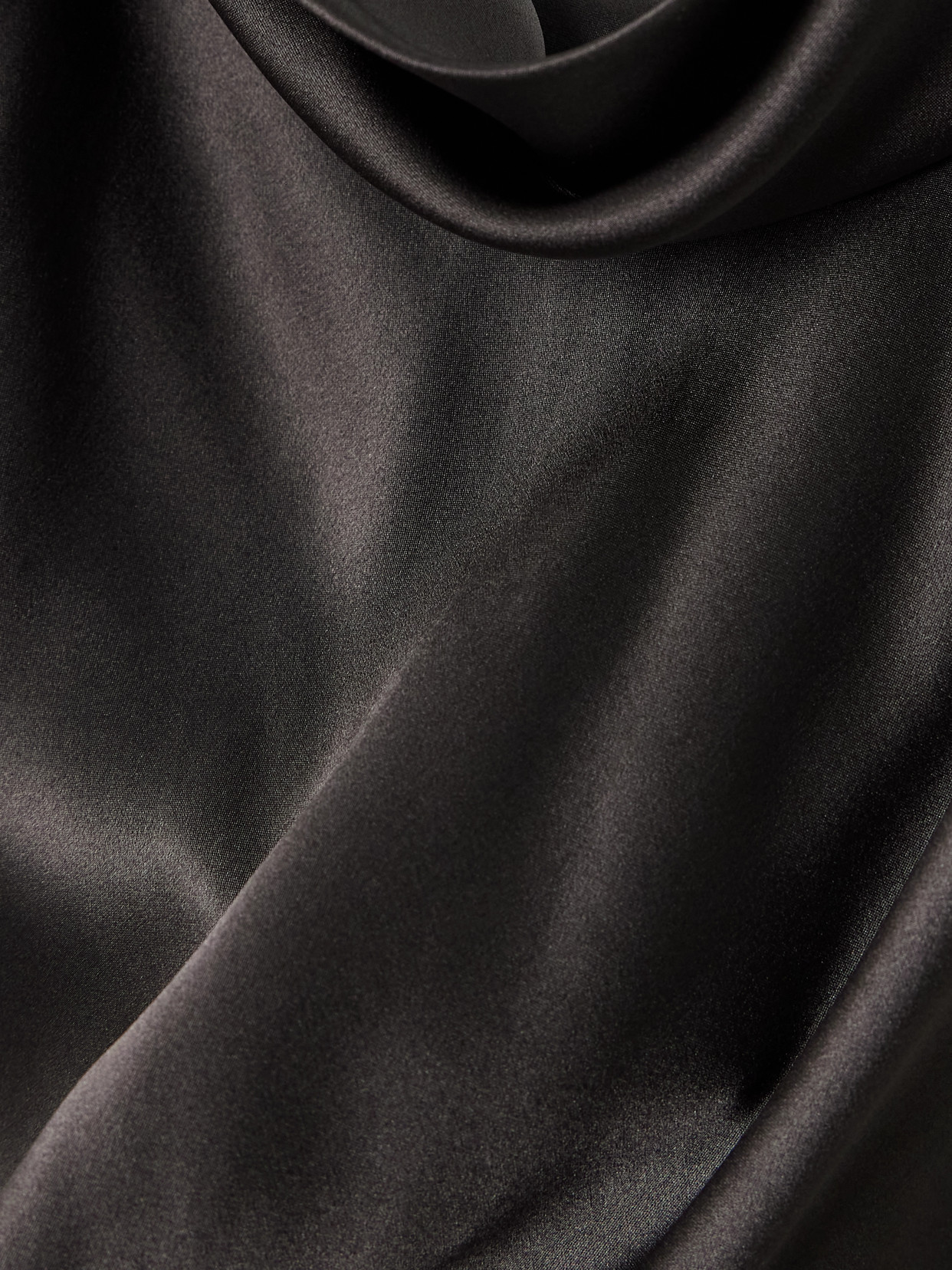 Acne Studios Open-back Draped Silk-satin Midi Dress In Black