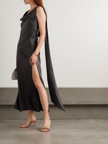 Acne Studios Open-back draped silk-satin midi dress