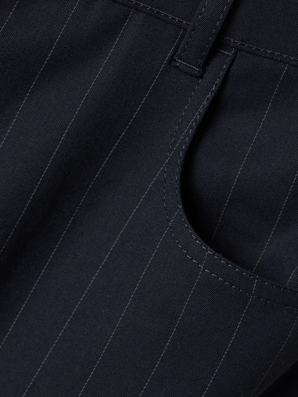 Acne Studios Pinstriped Crepe Straight-leg Pants In Blue