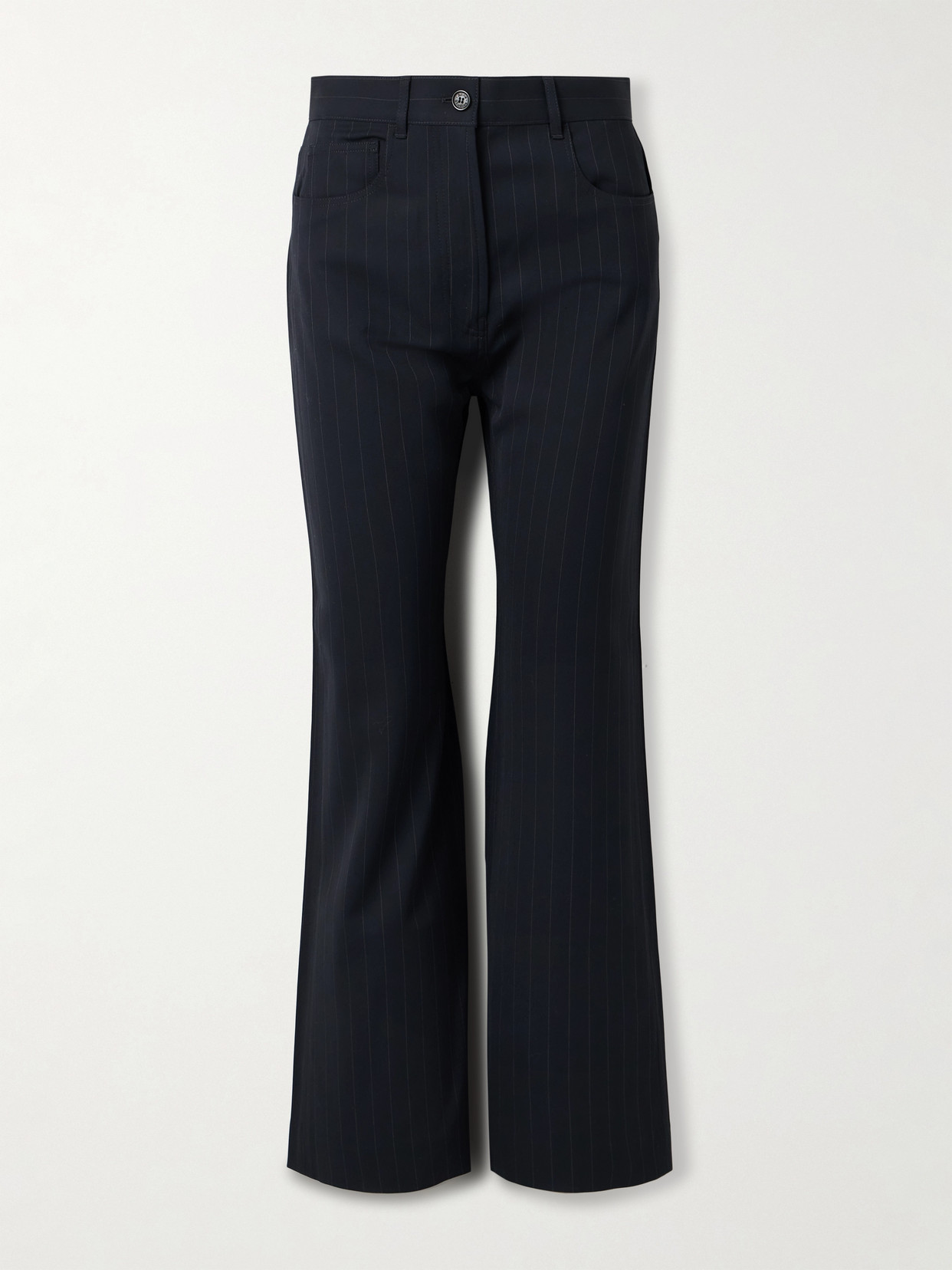 Acne Studios Pinstriped Crepe Straight-leg Pants In Blue