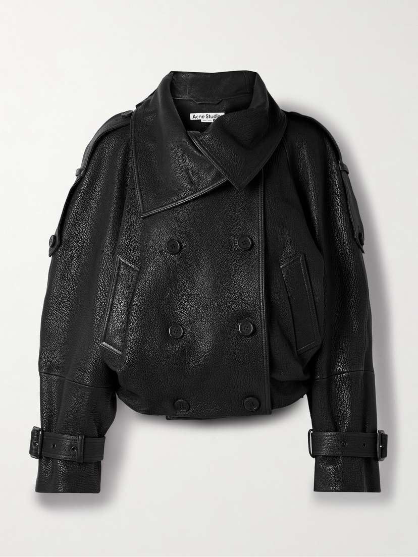 Acne Studios Double-breasted Textured-leather Jacket