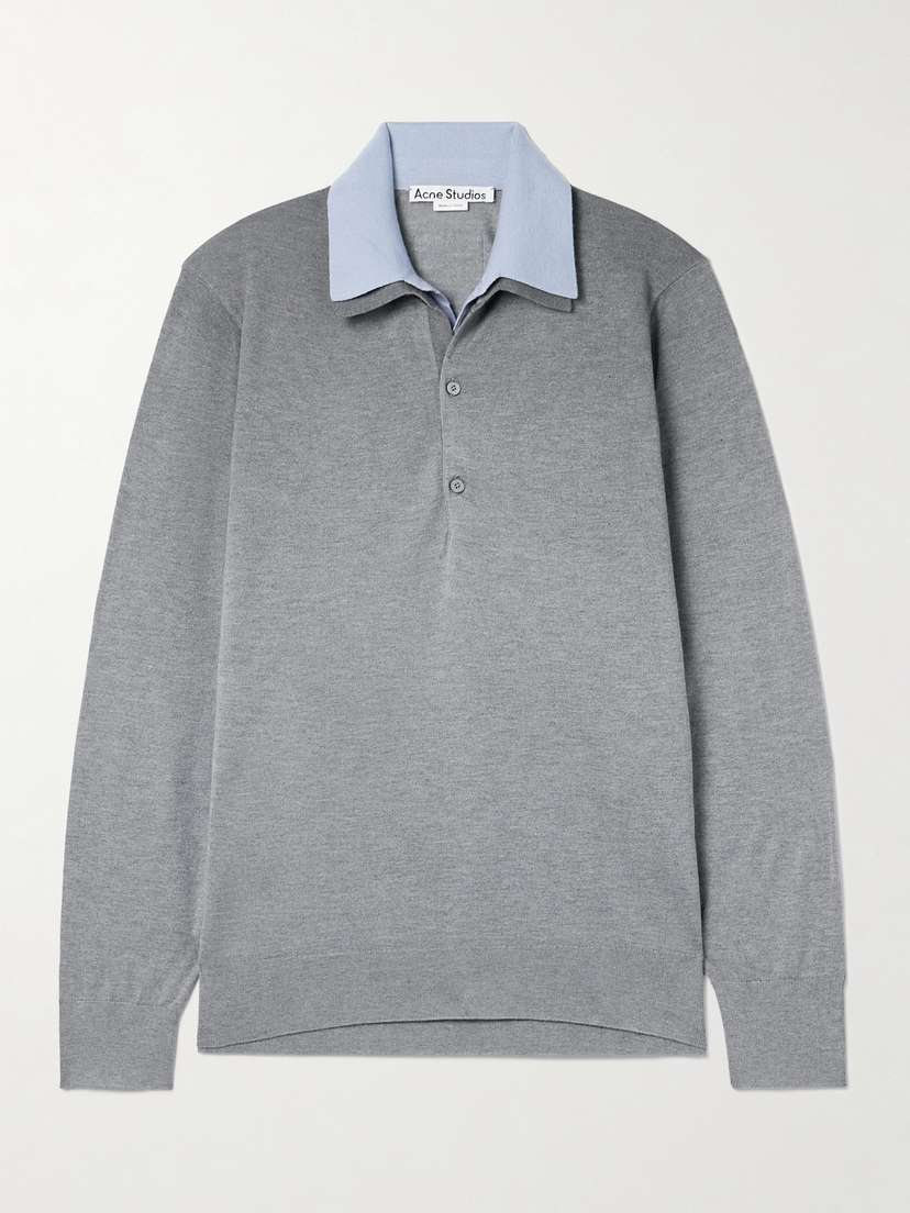Acne Studios Layered Silk-blend Polo Sweater