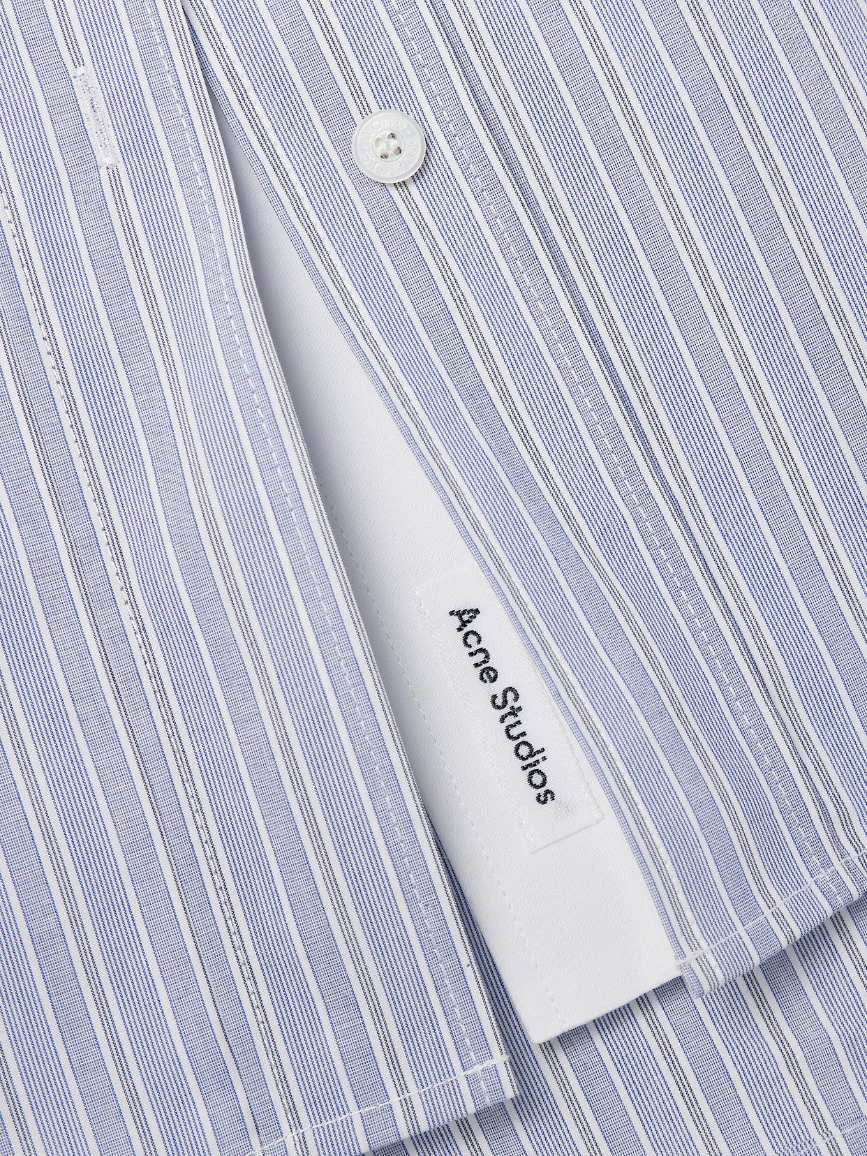 Acne Studios Womens Blue White Layered Striped Cotton-poplin Shirt In Blue