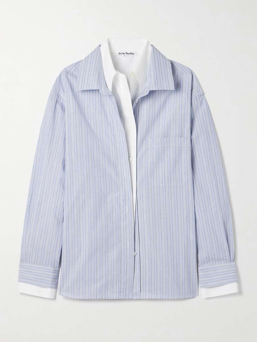 Acne Studios Layered Striped Organic Cotton-poplin Shirt