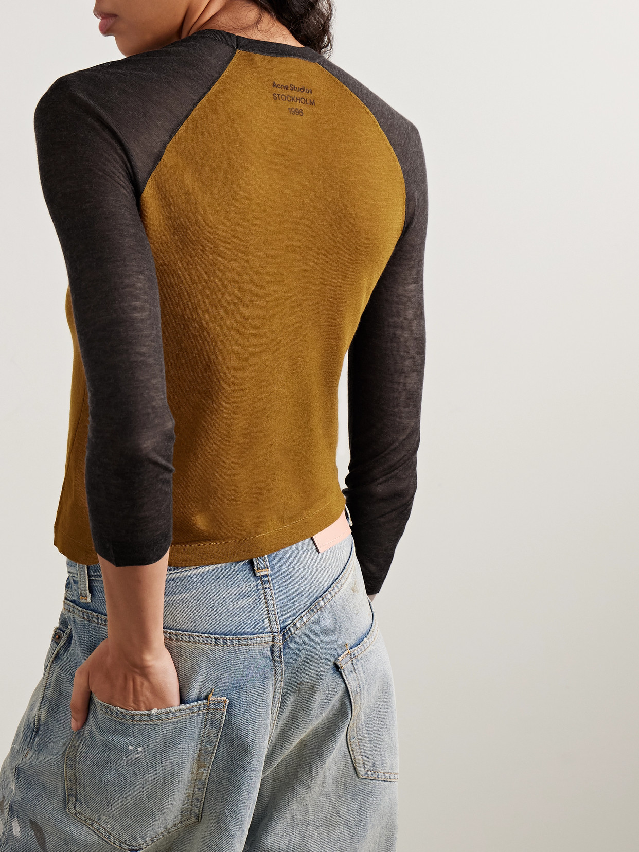 Acne Studios Two-tone Lyocell And Wool-blend T-shirt In Multi
