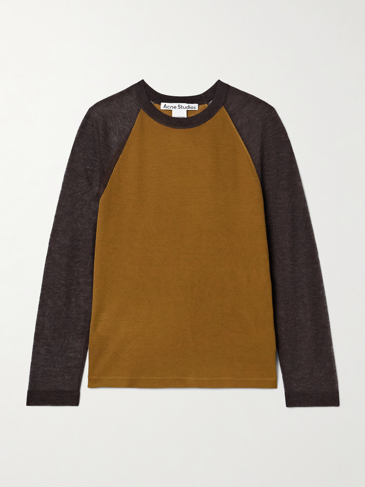 Acne Studios Two-tone Lyocell And Wool-blend T-shirt In Multi
