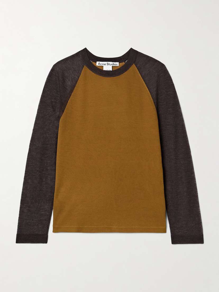 Acne Studios Two-tone Lyocell And Wool-blend T-shirt