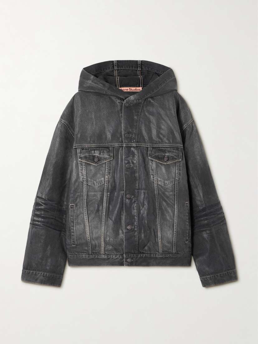 Acne Studios Hooded Coated Organic Denim Jacket