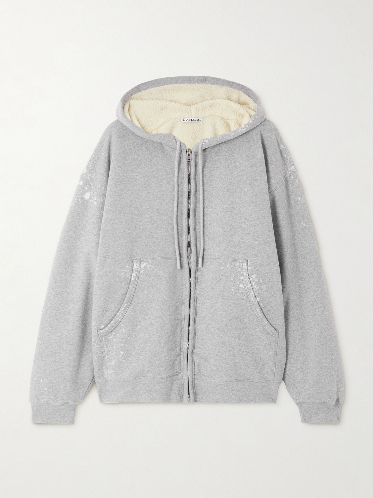 Acne Studios Flexa Hooded Cotton-blend Jersey Sweatshirt In Gray