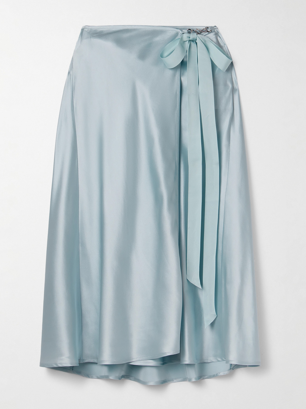 Acne Studios Silk-satin Midi Wrap Skirt In Blue