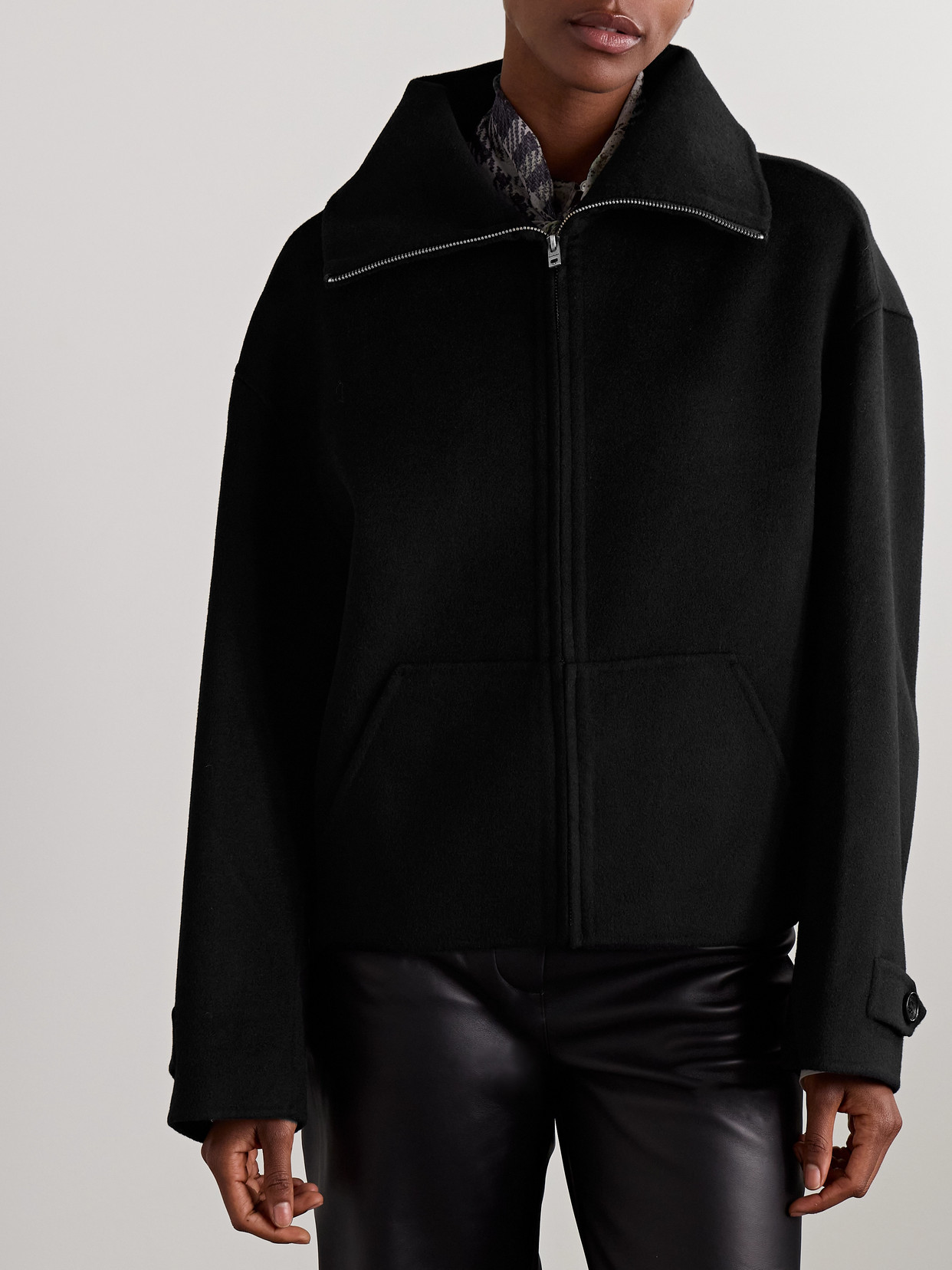 Acne Studios Wool And Cashmere-blend Felt Jacket In Black