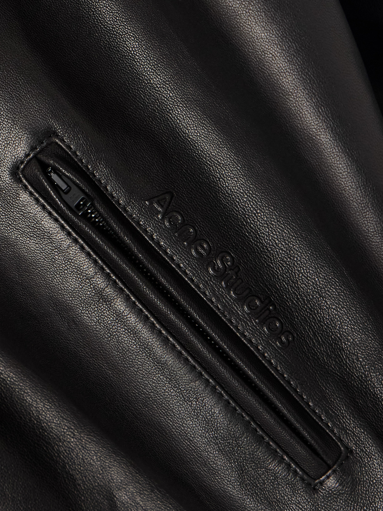 Acne Studios Zip-up Leather Jacket In Brown