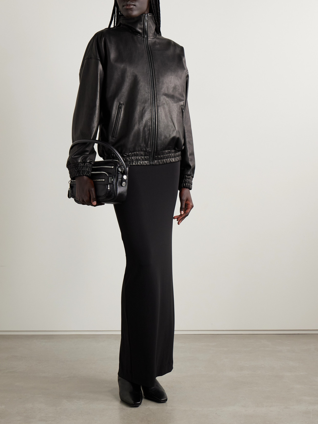 Acne Studios Zip-up Leather Jacket In Brown