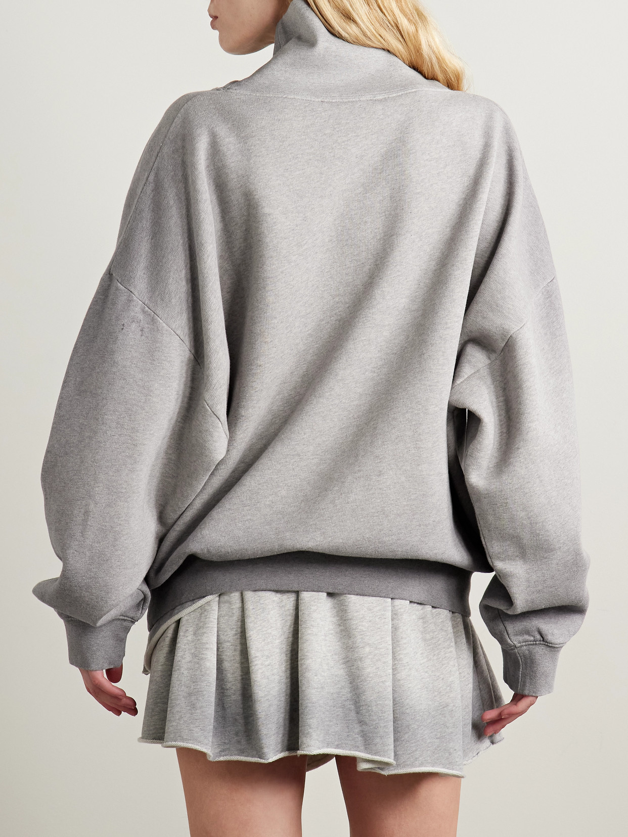 Acne Studios Grey Oversized Turtleneck Sweatshirt Women In Gray
