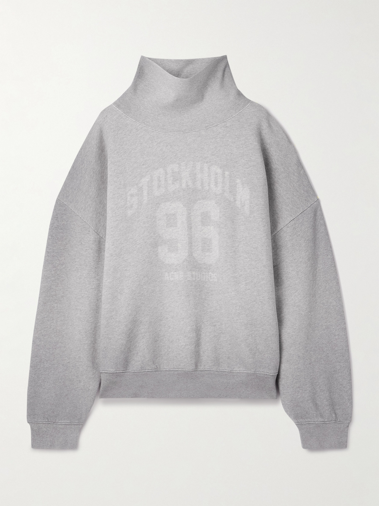 Acne Studios Printed Organic Cotton-jersey Sweatshirt In Gray