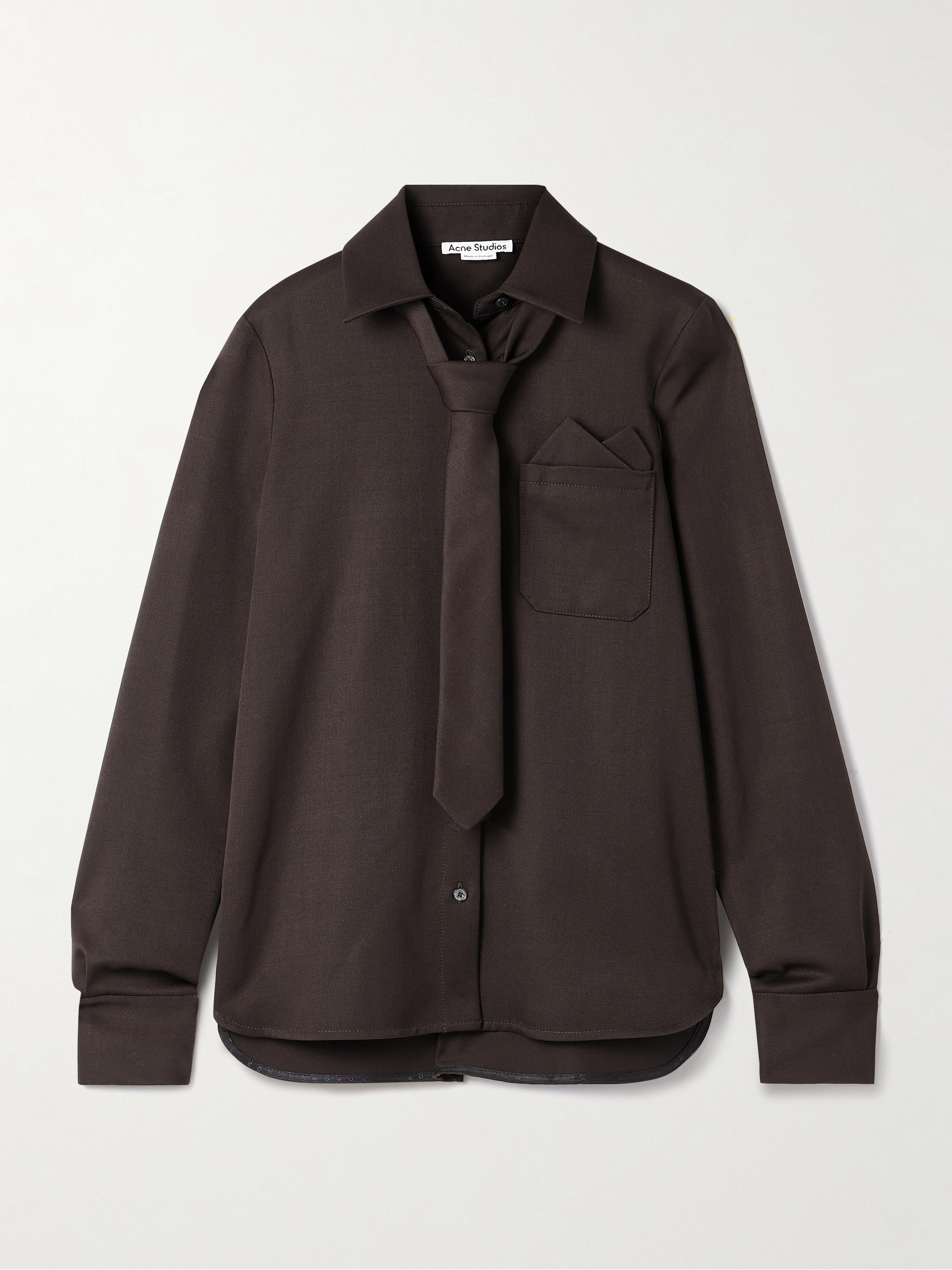 Acne Studios - Tie-detailed wool-twill shirt | Plush