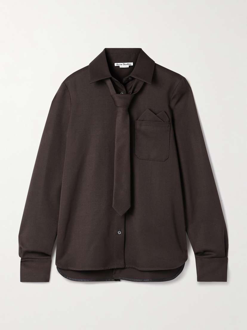 Acne Studios Tie-detailed Wool-twill Shirt