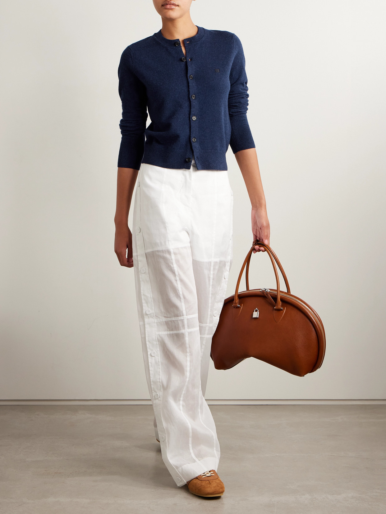 Acne Studios Appliquéd Wool Cardigan In Blue
